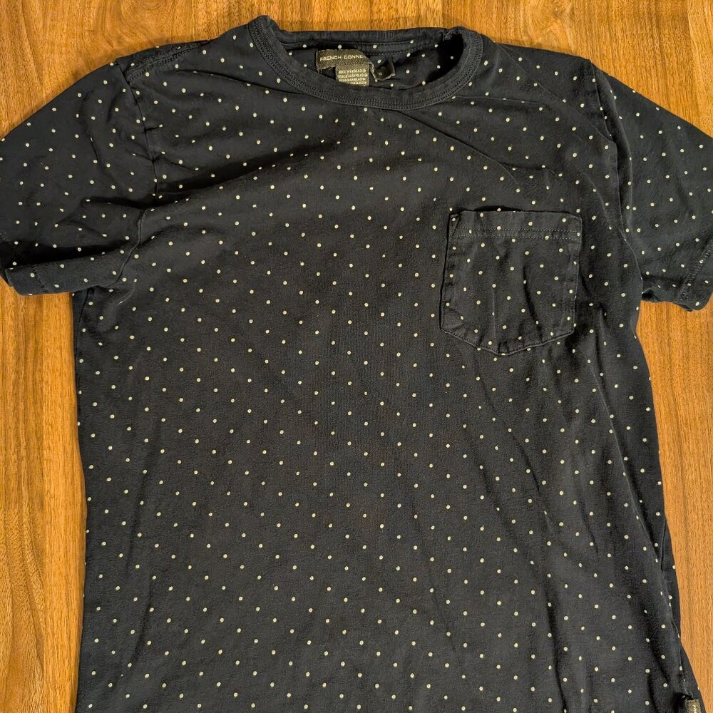 French Connection Blue/White T-shirt - Men's Size S